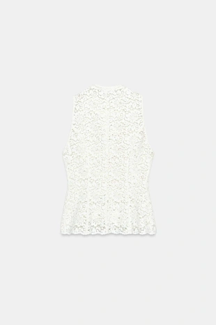 Топ из кружева гипюр с навесными петлями- Заказать в России