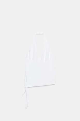 Топ с горловиной халтер и завязками