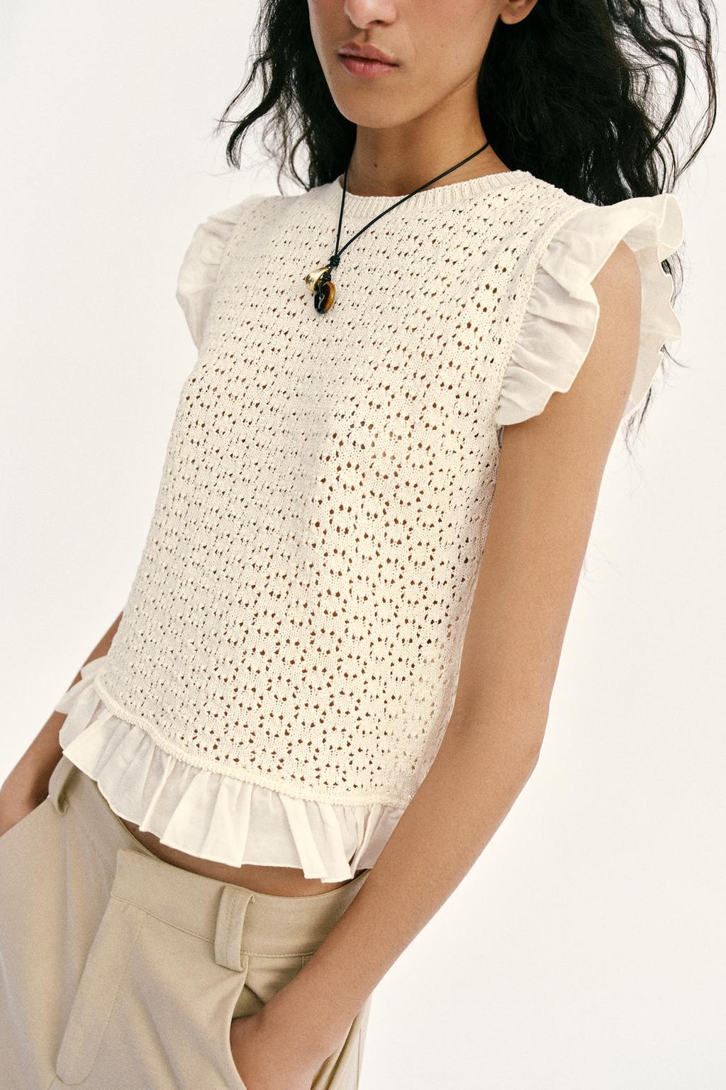 ТРИКОТАЖНЫЙ ТОП POINTELLE