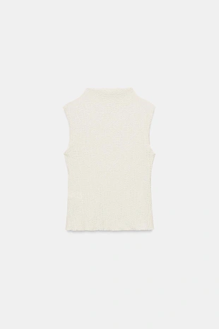 Топ с рельефным воротником-стойкой- Заказать в России