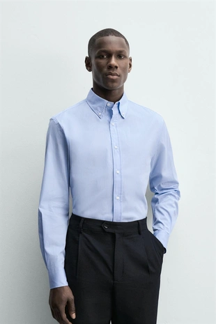 Рубашка Regular Fit в полоску- Заказать в России