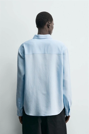 Рубашка свободного кроя в полоску