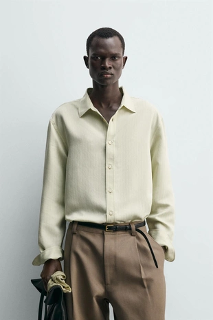 Рубашка свободного кроя в полоску