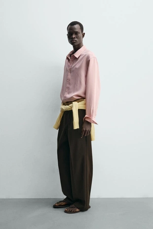 Рубашка свободного кроя в полоску