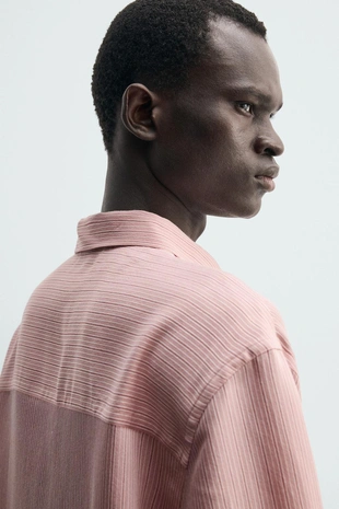 Рубашка свободного кроя в полоску- Заказать в России