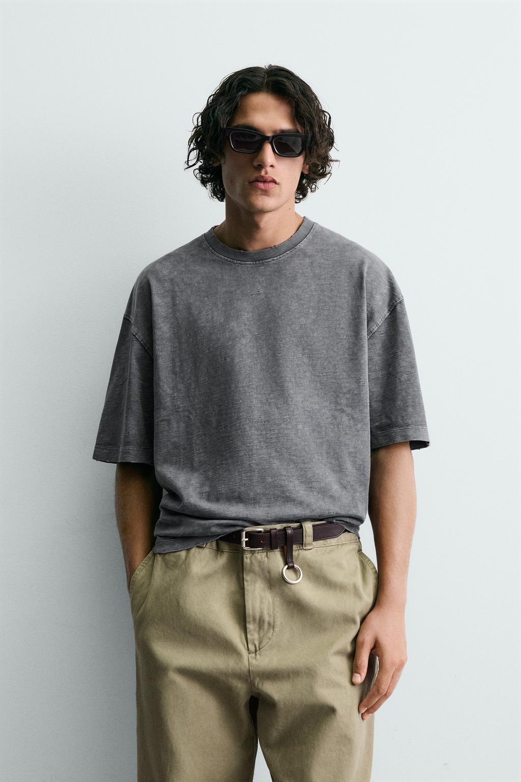 ФУТБОЛКА RELAXED FIT С ЭФФЕКТОМ ПОТЕРТОСТИ