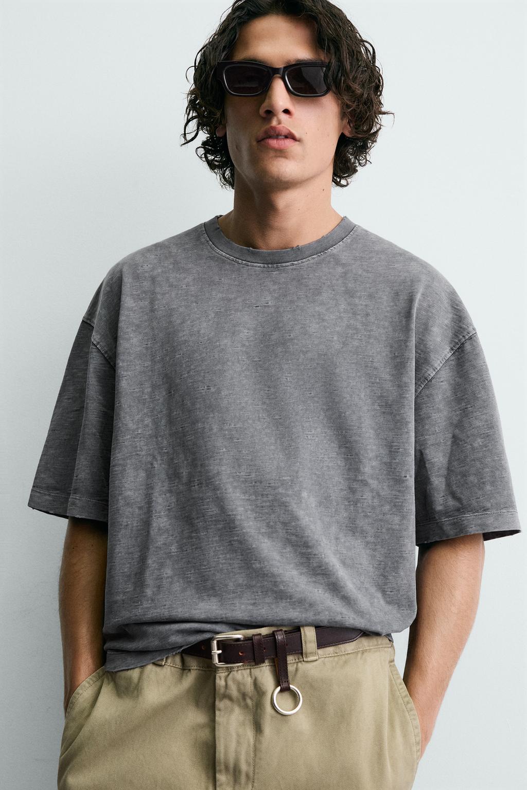 ФУТБОЛКА RELAXED FIT С ЭФФЕКТОМ ПОТЕРТОСТИ