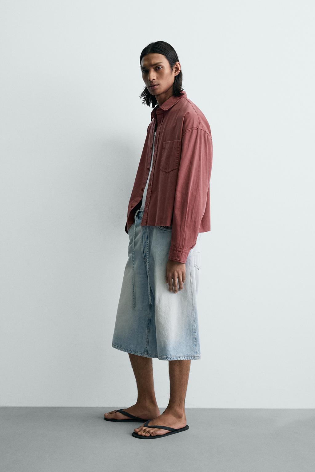 РУБАШКА BOXY FIT С ЭФФЕКТОМ ПОТЕРТОСТИ