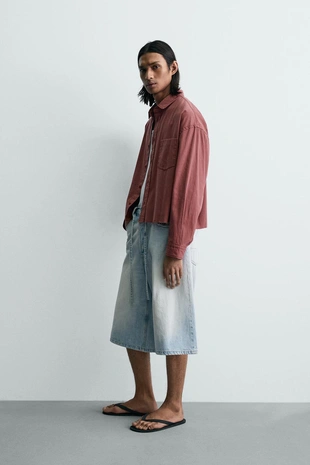 Рубашка Boxy Fit с эффектом потертости