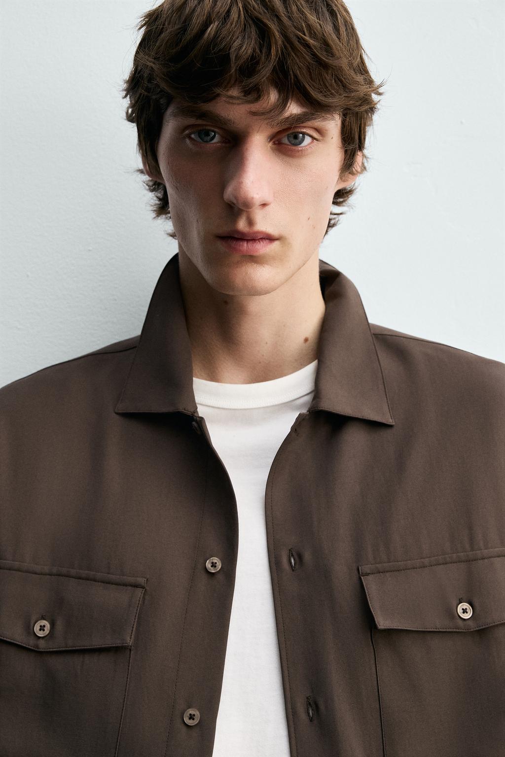 РУБАШКА RELAXED FIT ИЗ СТРУЯЩЕЙСЯ ТКАНИ