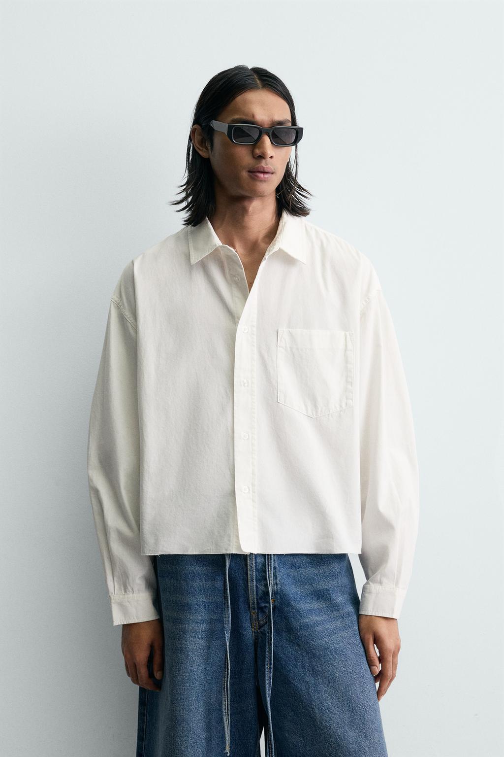 РУБАШКА BOXY FIT С ЭФФЕКТОМ ПОТЕРТОСТИ