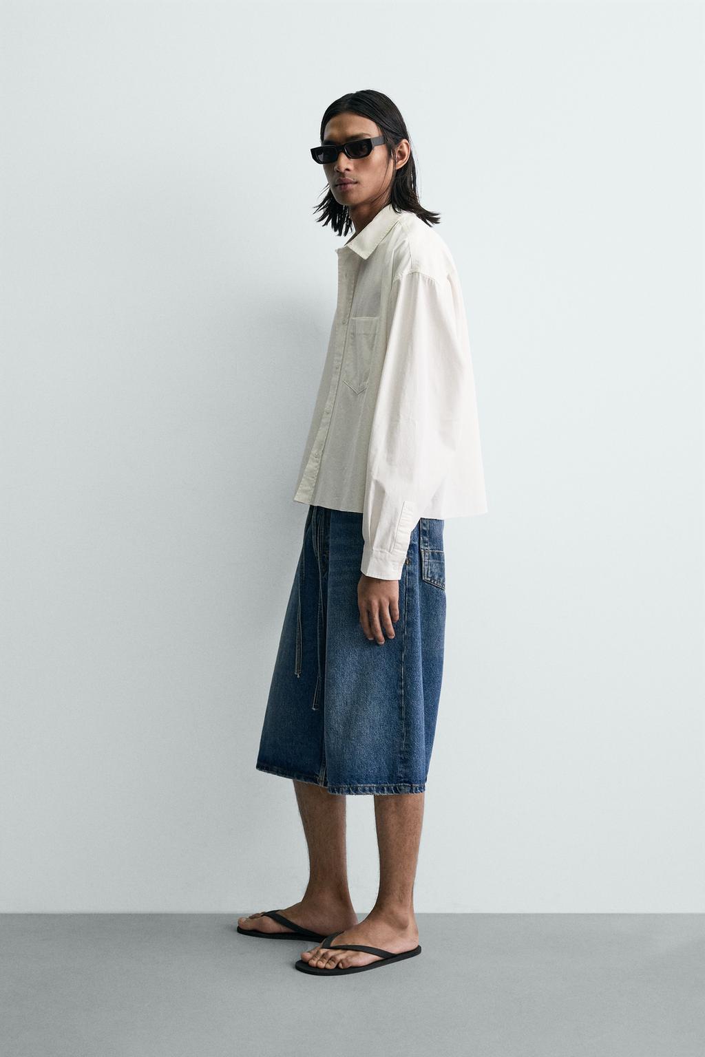 РУБАШКА BOXY FIT С ЭФФЕКТОМ ПОТЕРТОСТИ