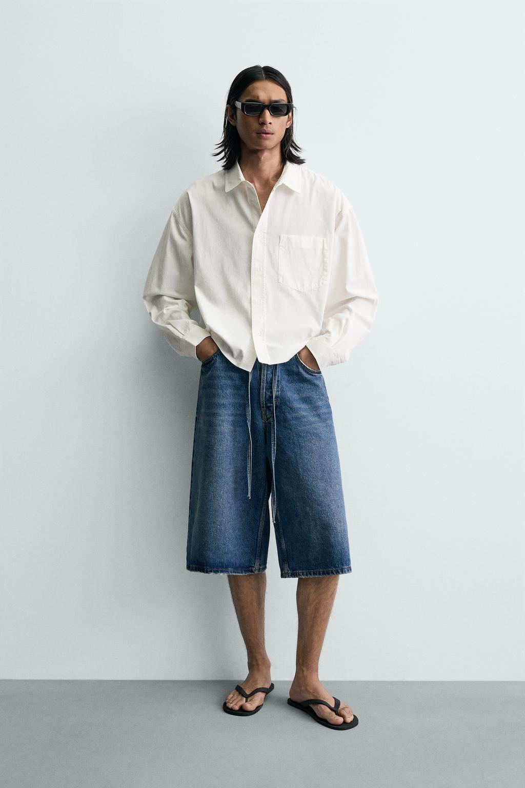 РУБАШКА BOXY FIT С ЭФФЕКТОМ ПОТЕРТОСТИ