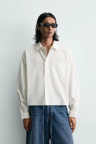 Рубашка Boxy Fit с эффектом потертости