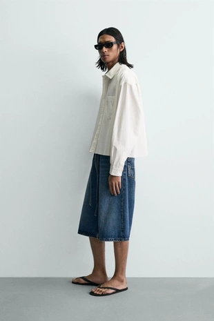 Рубашка Boxy Fit с эффектом потертости