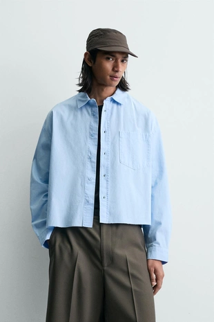 Рубашка Boxy Fit с эффектом потертости