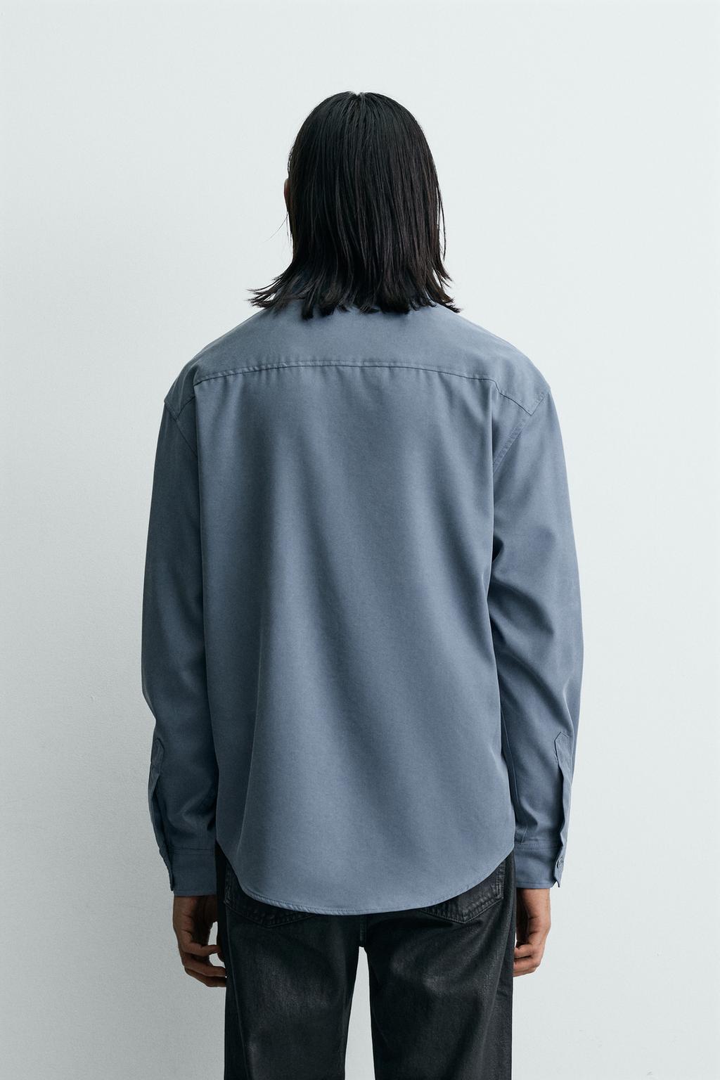 РУБАШКА RELAXED FIT ИЗ СТРУЯЩЕЙСЯ ТКАНИ