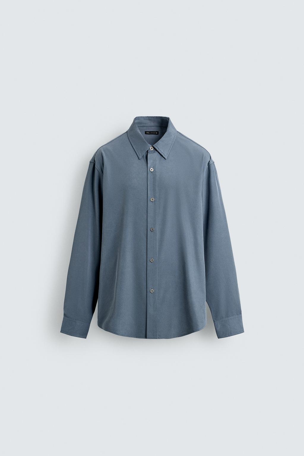 РУБАШКА RELAXED FIT ИЗ СТРУЯЩЕЙСЯ ТКАНИ