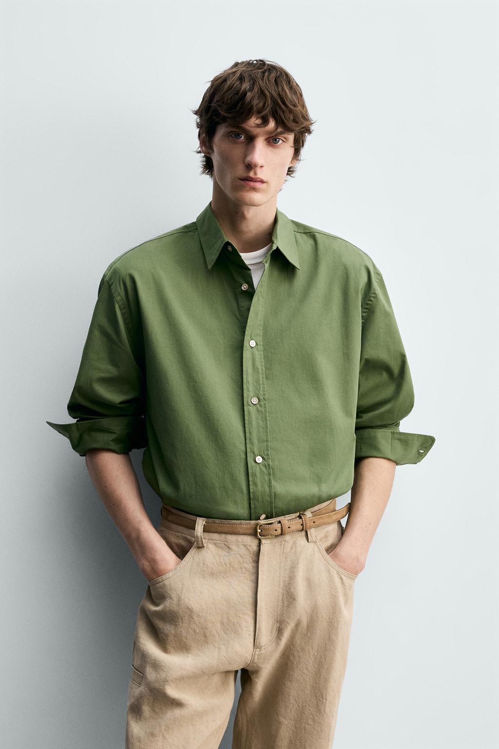 РУБАШКА СВОБОДНОГО КРОЯ ИЗ ПОПЛИНА