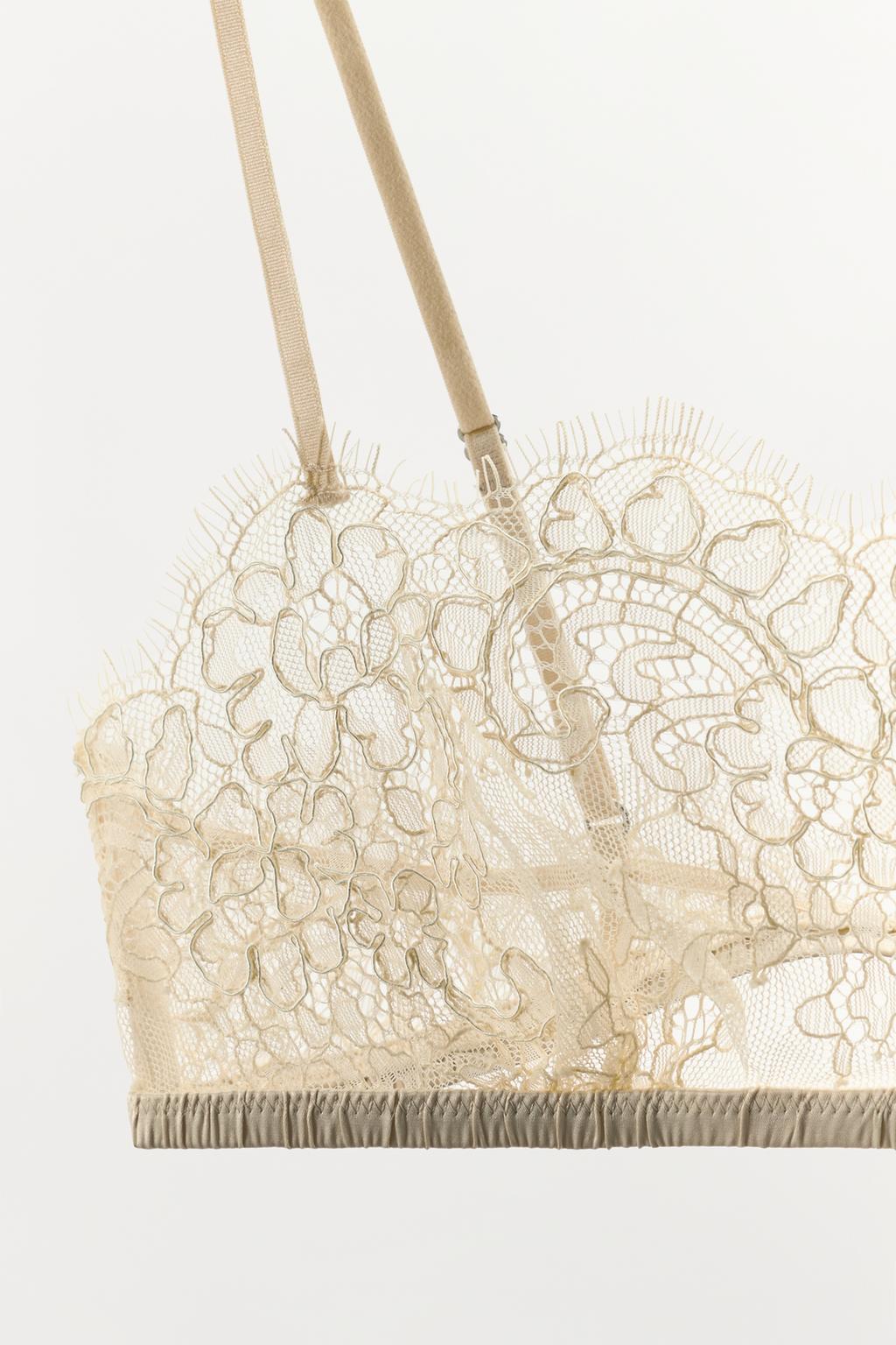 БРАЛЕТТ БАНДО ИЗ КРУЖЕВА С ЦВЕТОЧНОЙ ВЫШИВКОЙ