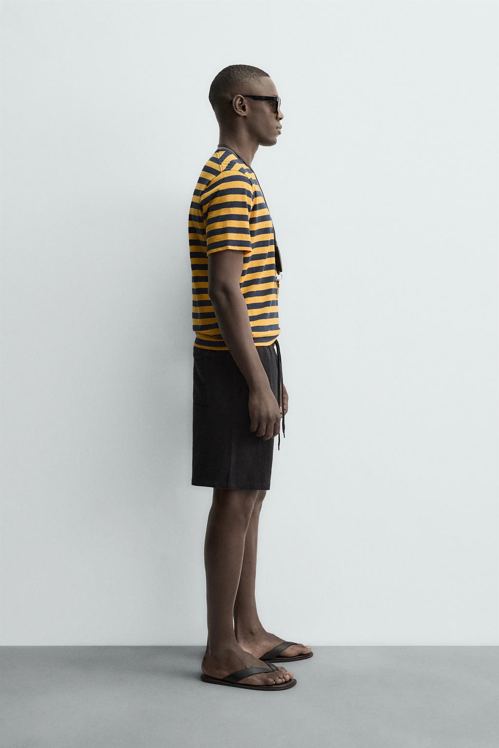 ФУТБОЛКА ИЗ ЛЬНА И ХЛОПКА В ПОЛОСКУ