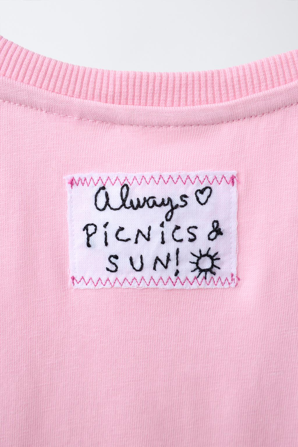 ФУТБОЛКА С ПРИНТОМ И ВЫШИВКОЙ ФРУКТОВ