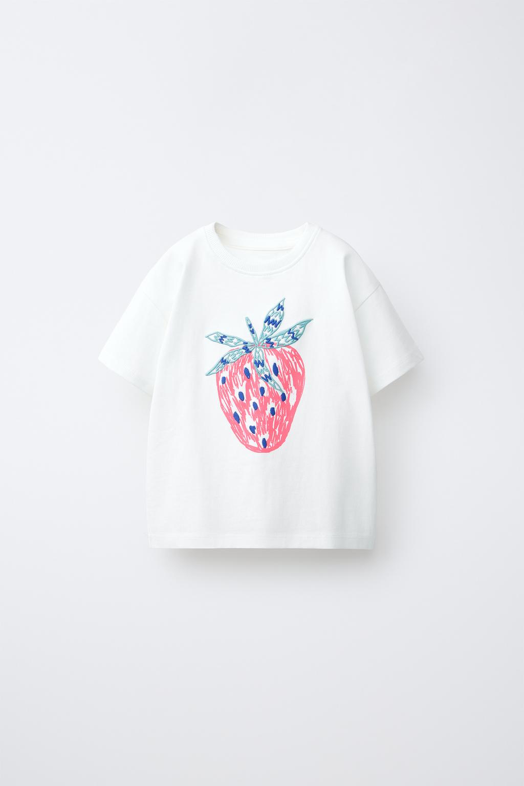 ФУТБОЛКА С ФРУКТОВЫМ ПРИНТОМ И ВЫШИВКОЙ