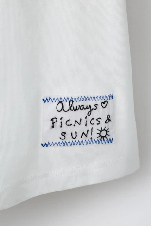 Футболка с фруктовым принтом и вышивкой- Заказать в России