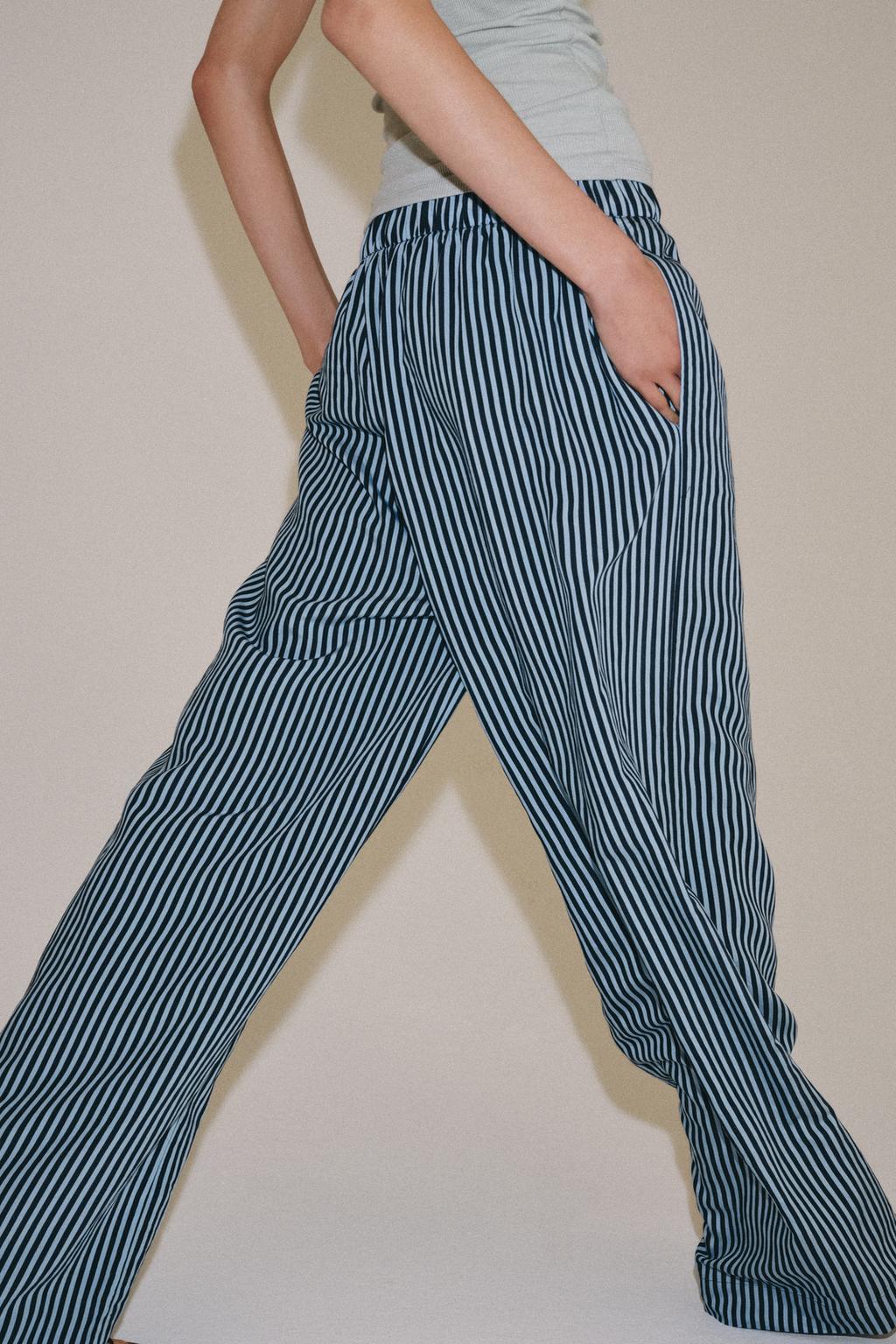 БРЮКИ WIDE-LEG В ПОЛОСКУ — ZW COLLECTION