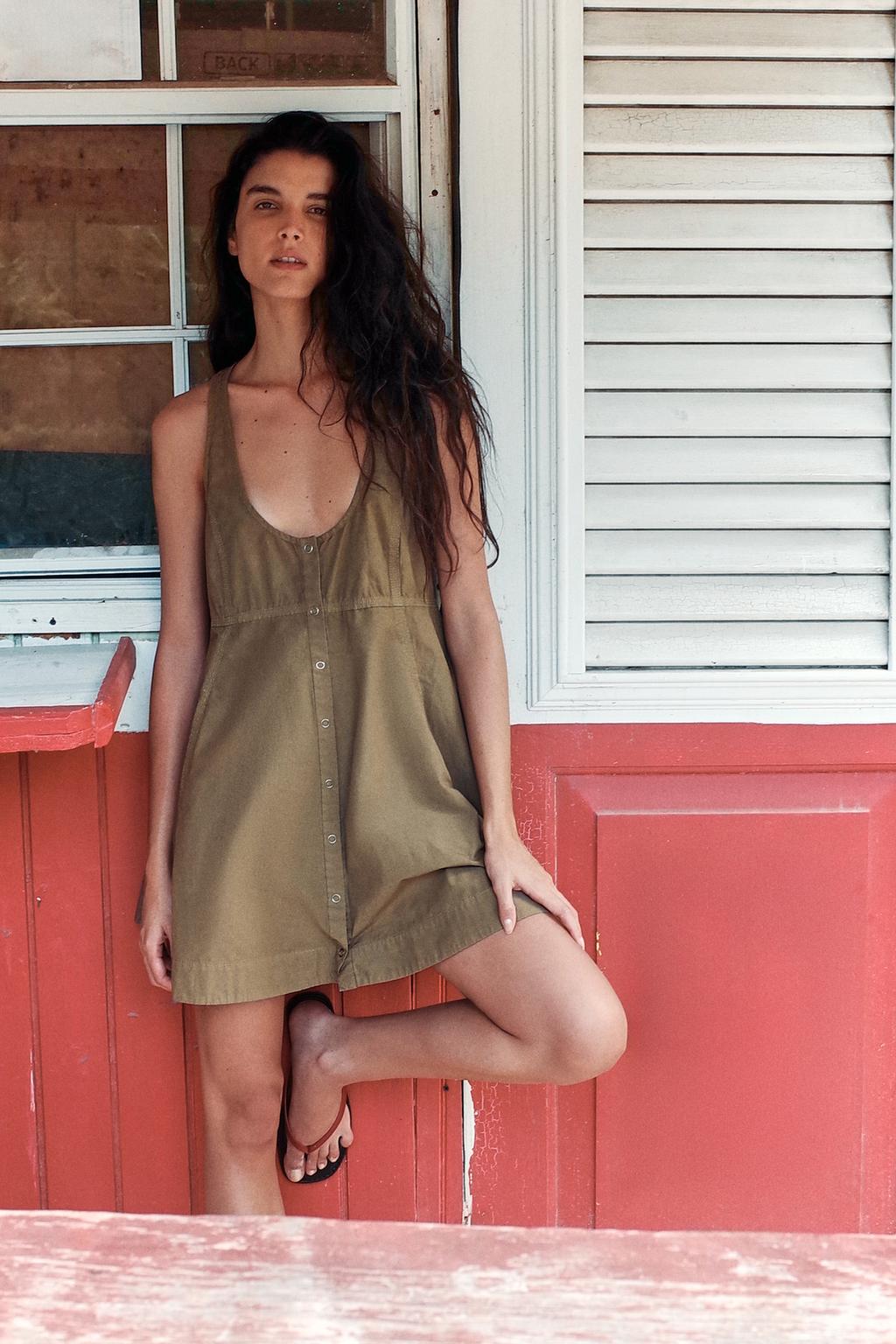 МИНИ-ПЛАТЬЕ ИЗ ВЫСТИРАННОГО ПОПЛИНА