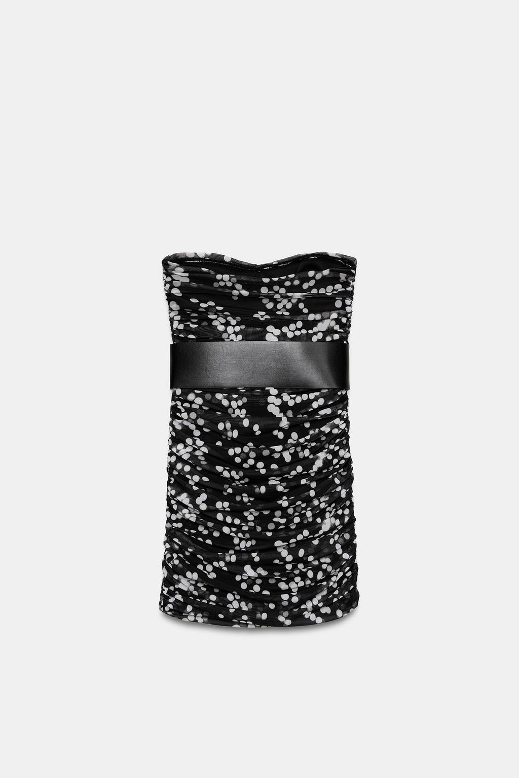 ПЛАТЬЕ В ГОРОШЕК С ПОЯСОМ