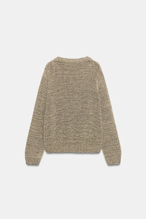 ДЖЕМПЕР ИЗ ТРИКОТАЖА С МЕТАЛЛИЗИРОВАННОЙ НИТЬЮ