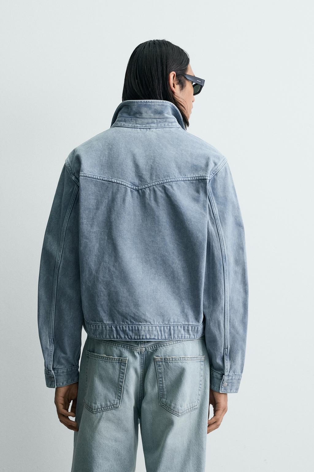 УКОРОЧЕННАЯ КУРТКА С ЭФФЕКТОМ ПОТЕРТОСТИ