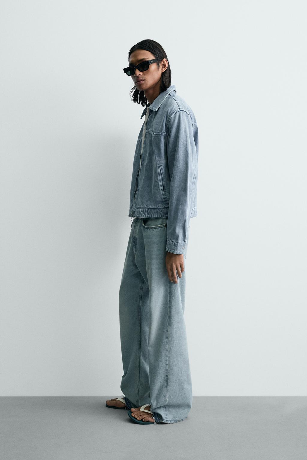 УКОРОЧЕННАЯ КУРТКА С ЭФФЕКТОМ ПОТЕРТОСТИ