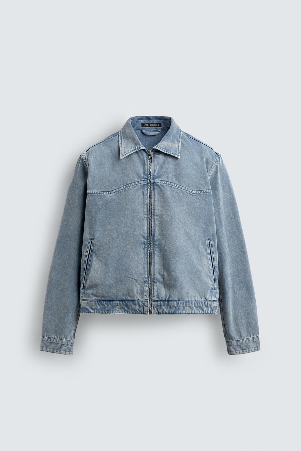 УКОРОЧЕННАЯ КУРТКА С ЭФФЕКТОМ ПОТЕРТОСТИ