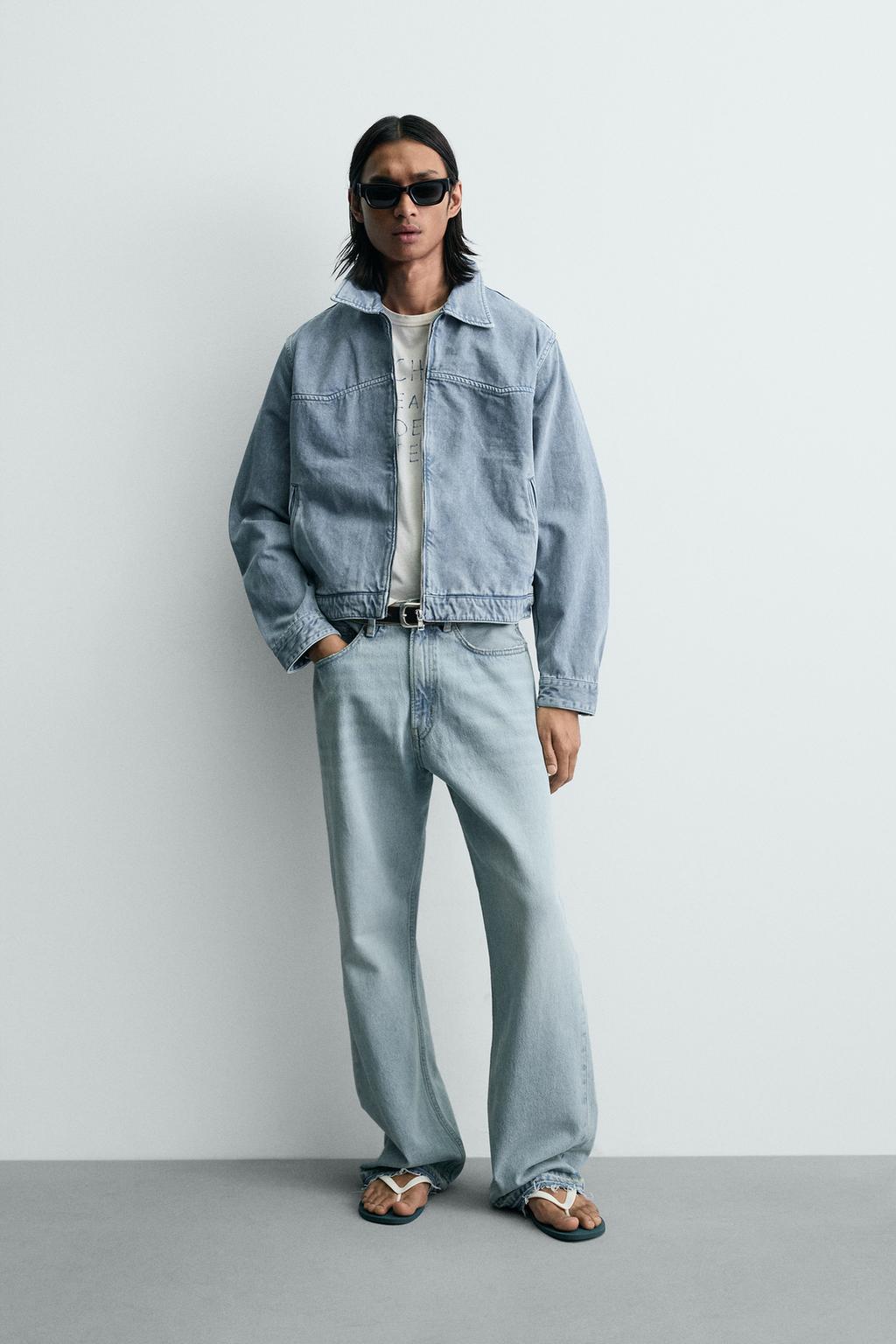 УКОРОЧЕННАЯ КУРТКА С ЭФФЕКТОМ ПОТЕРТОСТИ