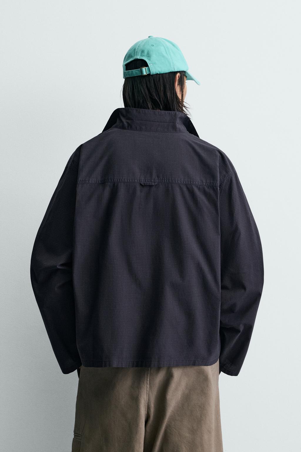 РУБАШКА RELAXED FIT В КЛЕТКУ НА МОЛНИИ