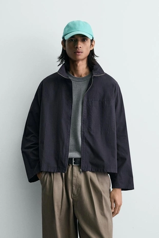 Рубашка Relaxed Fit в клетку на молнии- Заказать в России