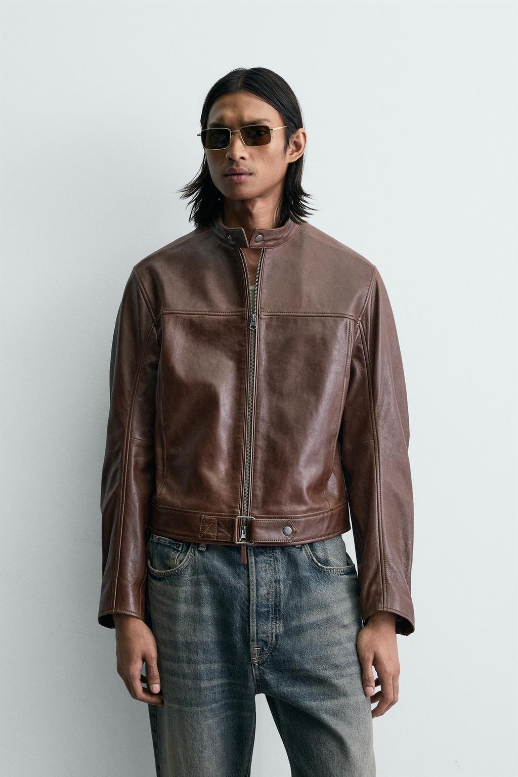 УКОРОЧЕННАЯ КОЖАНАЯ КУРТКА