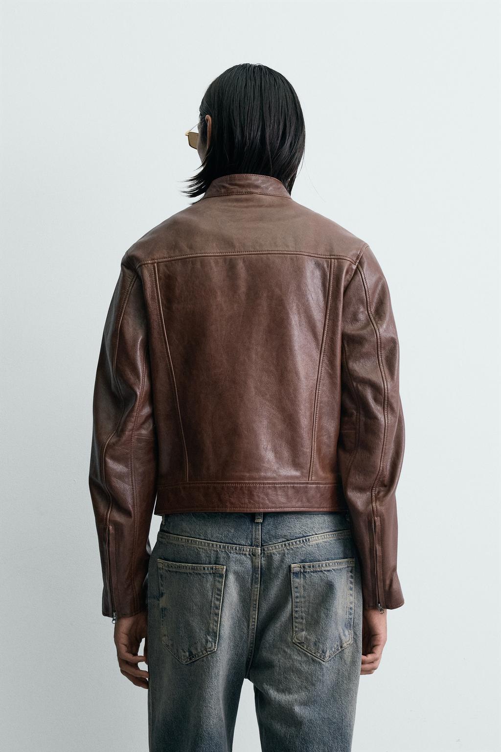 УКОРОЧЕННАЯ КОЖАНАЯ КУРТКА