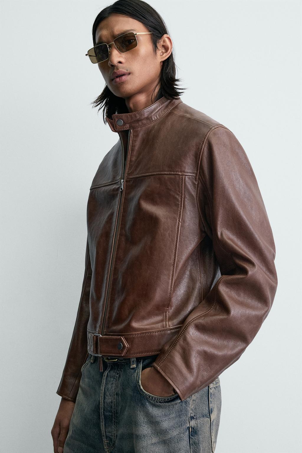 УКОРОЧЕННАЯ КОЖАНАЯ КУРТКА