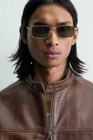 Укороченная кожаная куртка- Заказать в России