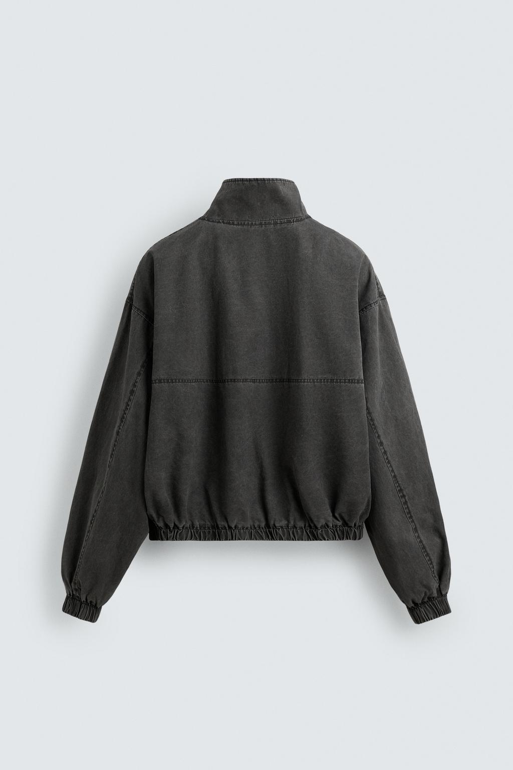 УКОРОЧЕННАЯ КУРТКА С ЭФФЕКТОМ ПОТЕРТОСТИ