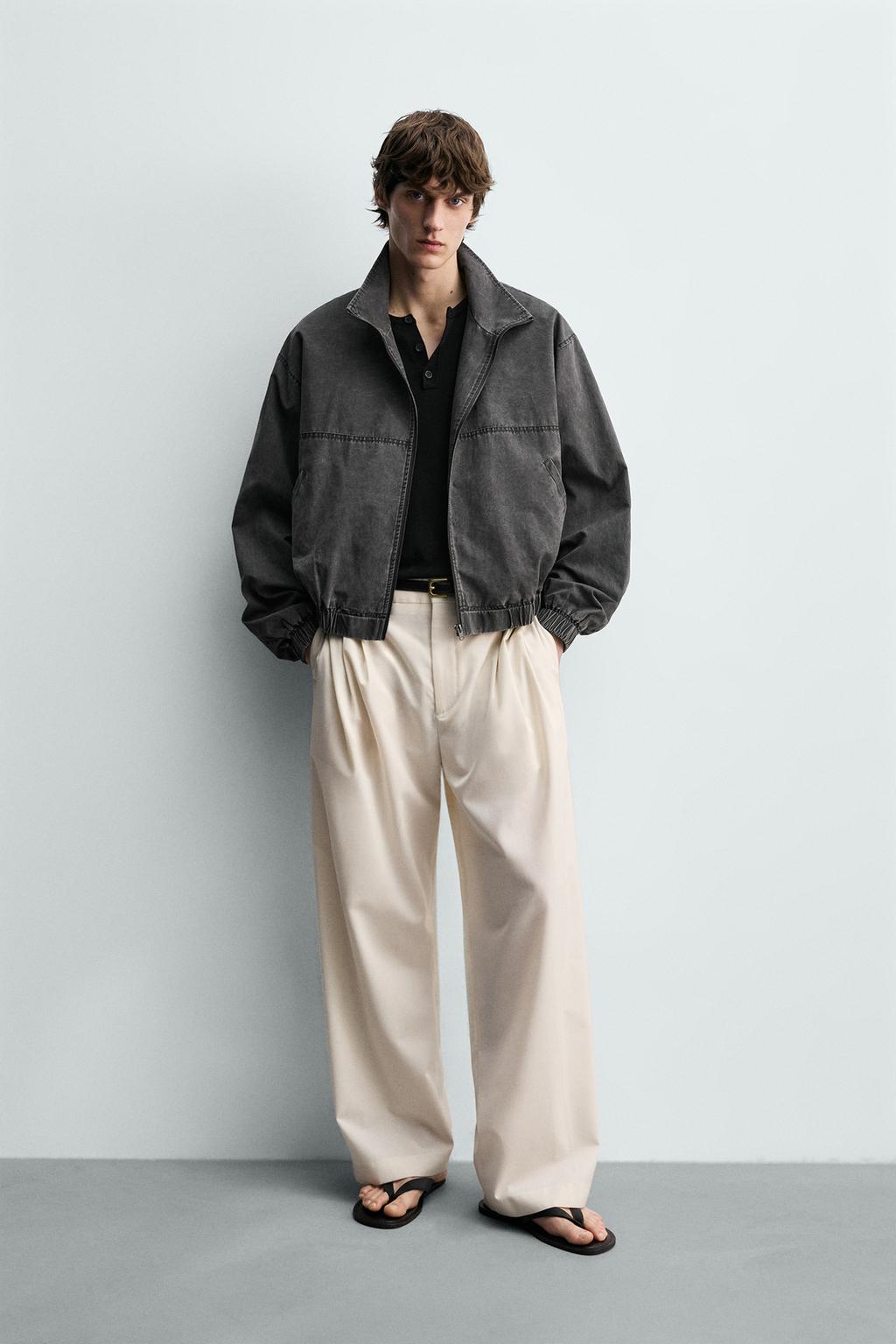 УКОРОЧЕННАЯ КУРТКА С ЭФФЕКТОМ ПОТЕРТОСТИ