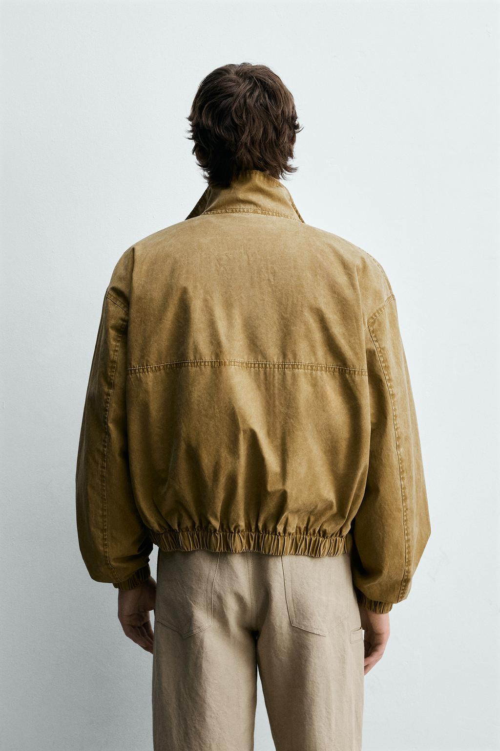 УКОРОЧЕННАЯ КУРТКА С ЭФФЕКТОМ ПОТЕРТОСТИ