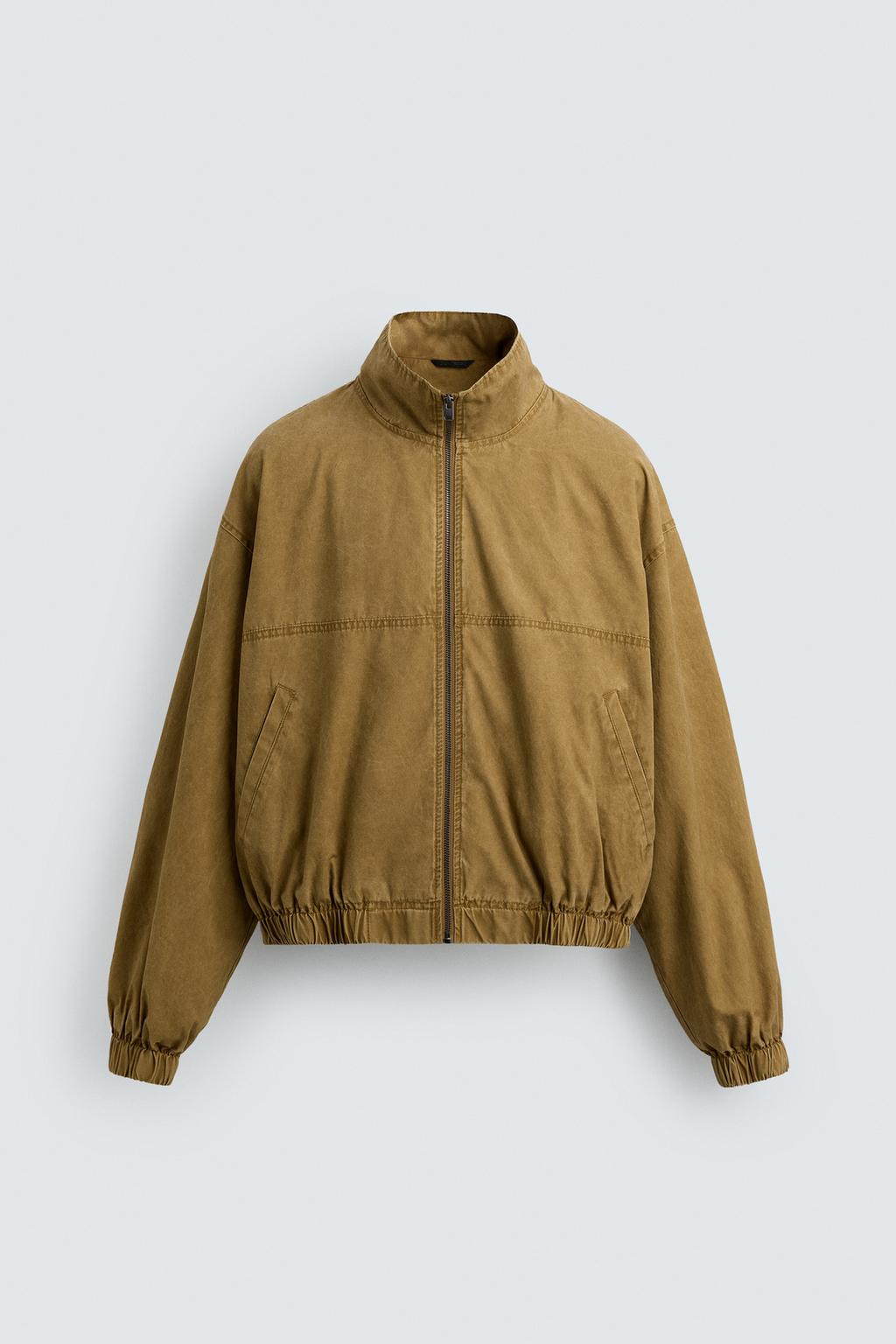 УКОРОЧЕННАЯ КУРТКА С ЭФФЕКТОМ ПОТЕРТОСТИ