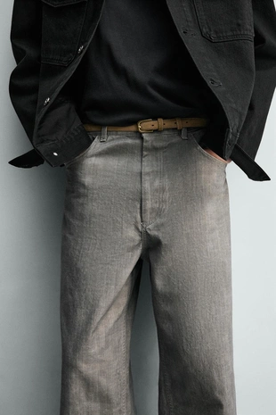 Брюки Straight Fit в елочку- Заказать в России