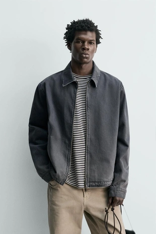 Джинсовая куртка Regular Fit на молнии- Заказать в России