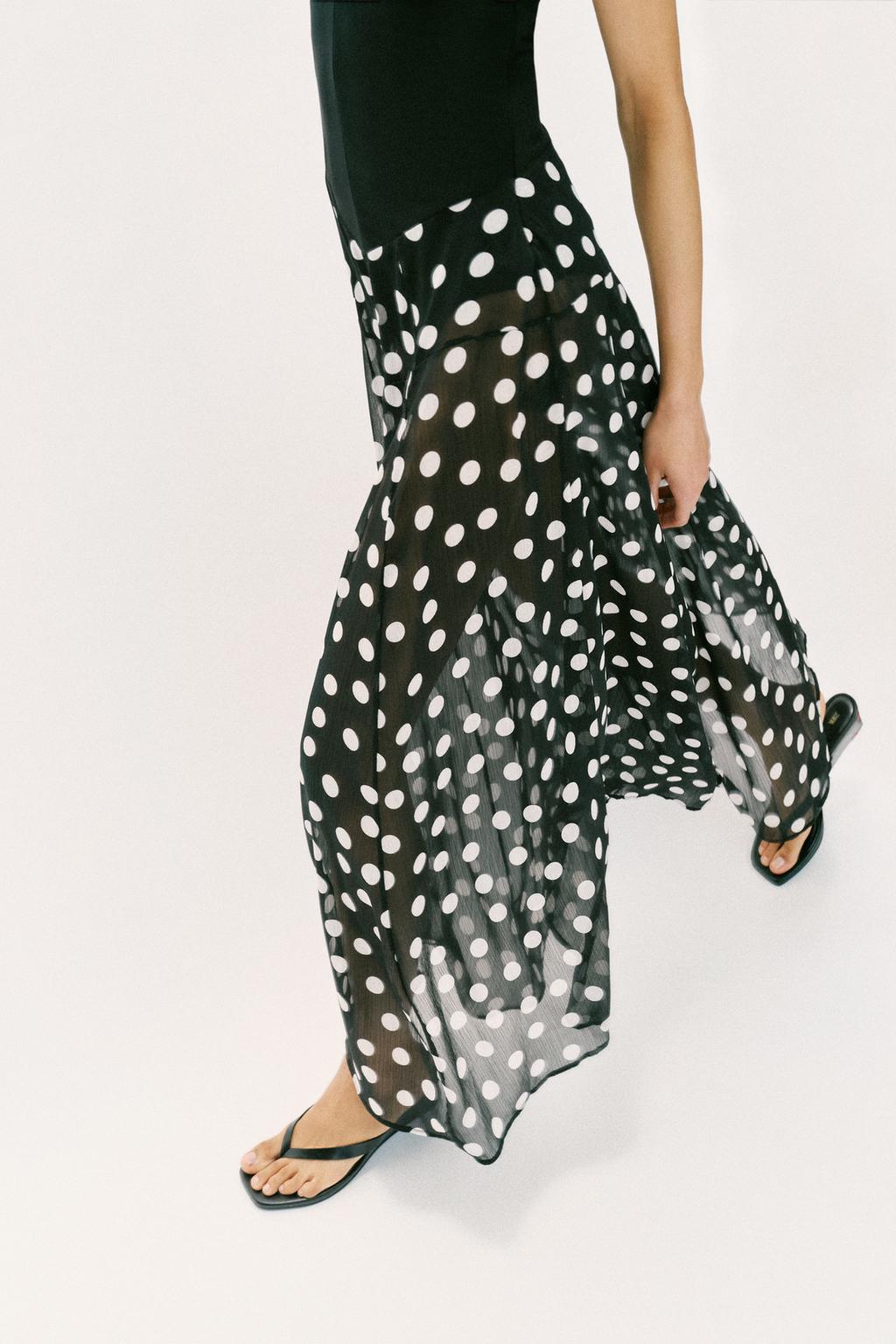 ПЛАТЬЕ В ГОРОШЕК КОМБИНИРОВАННОЕ