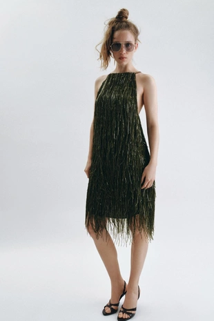 Платье с бахромой и пайетками — Zw Collection- Заказать в России